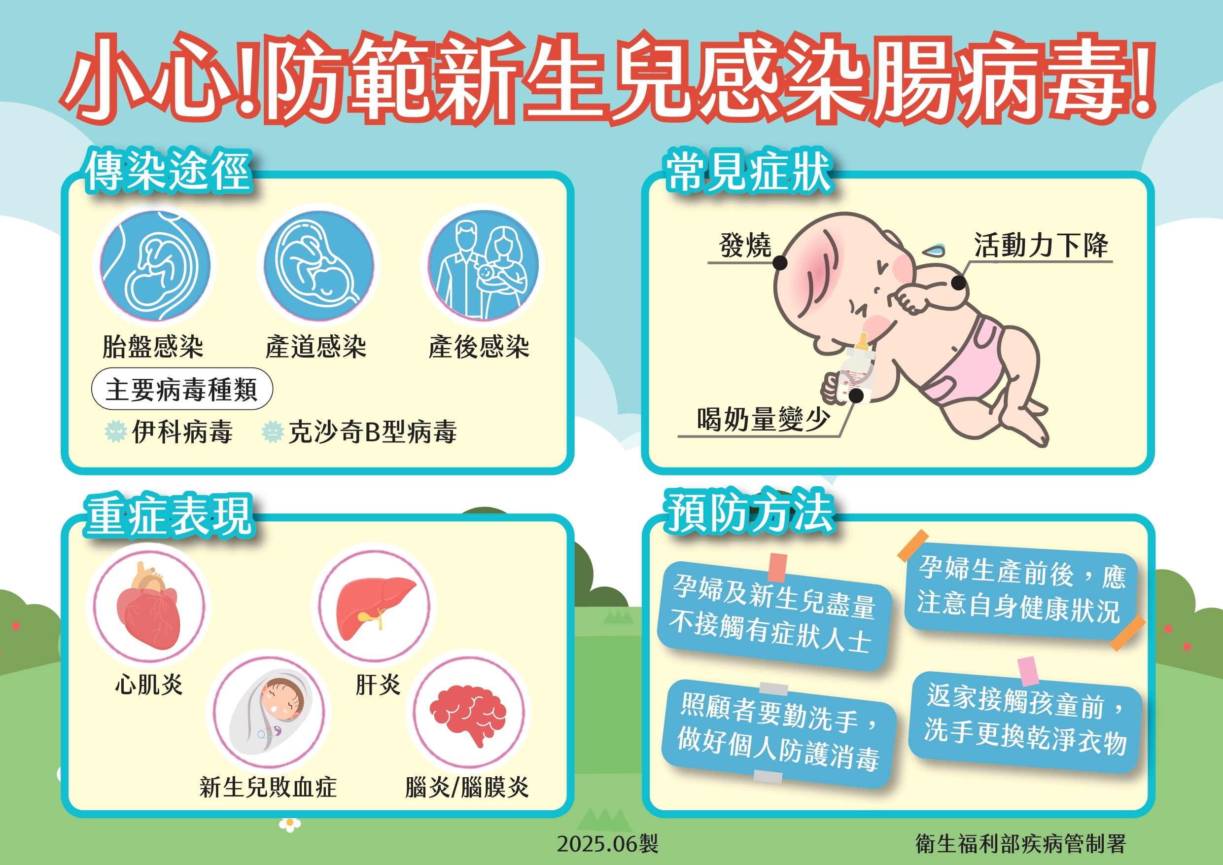 防範新生兒感染腸病毒